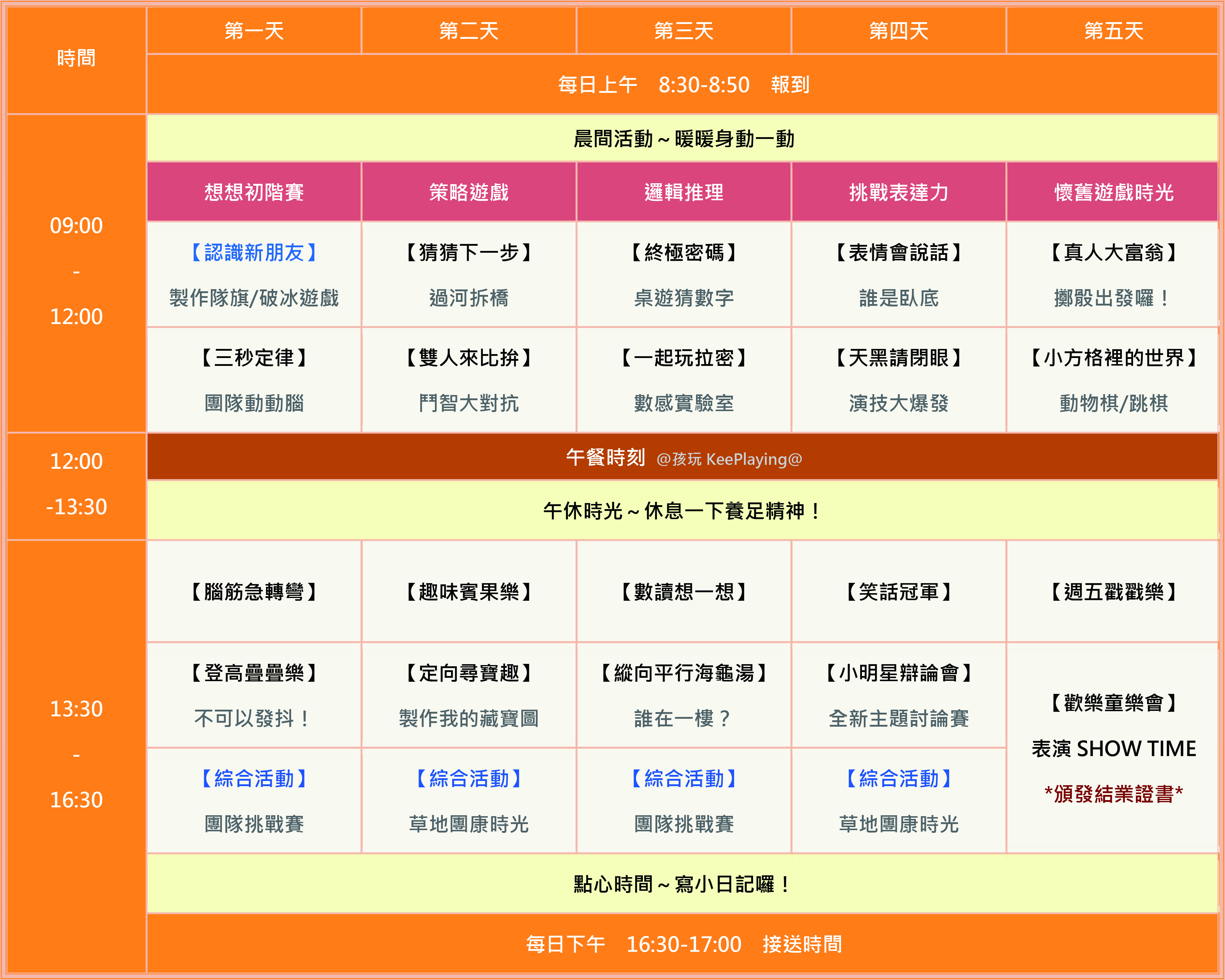 115S-想想桌遊表達營(五日)(課程表)