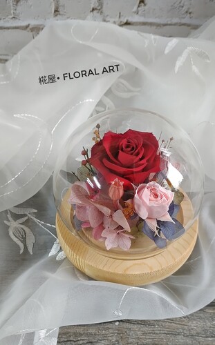 永生花•  圓型浪漫玫瑰玻璃盅罩(作品照片02).jpeg